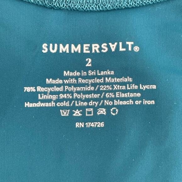 Summersalt The Swan Dive Green Teal Seaglass Seaweed Keyhole One Piece Swimsuit - Picture 12 of 13